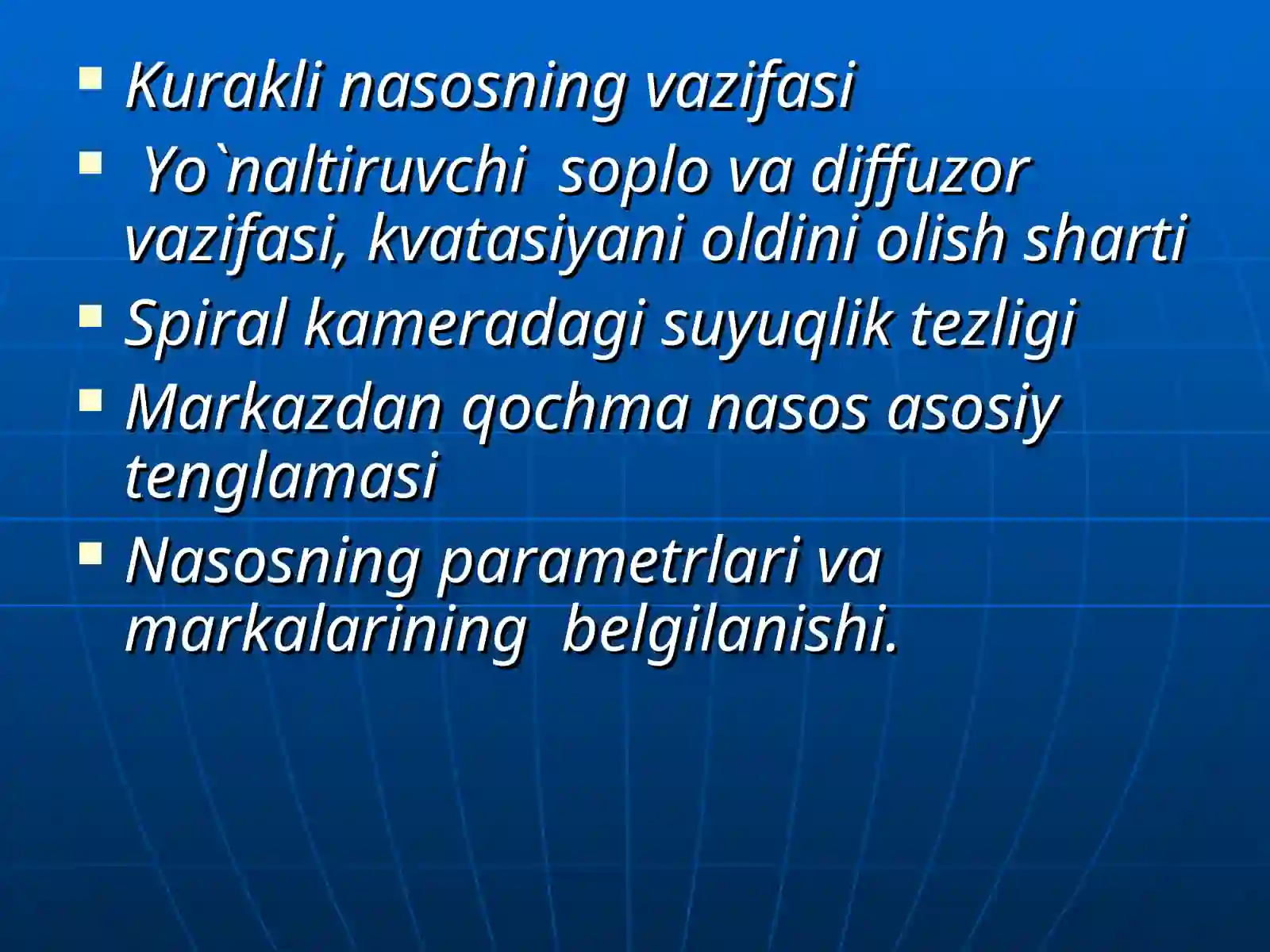 Gidrodvigatellar haqida umumiy tushuncha nasoslar va gidrodvigatellar 3
