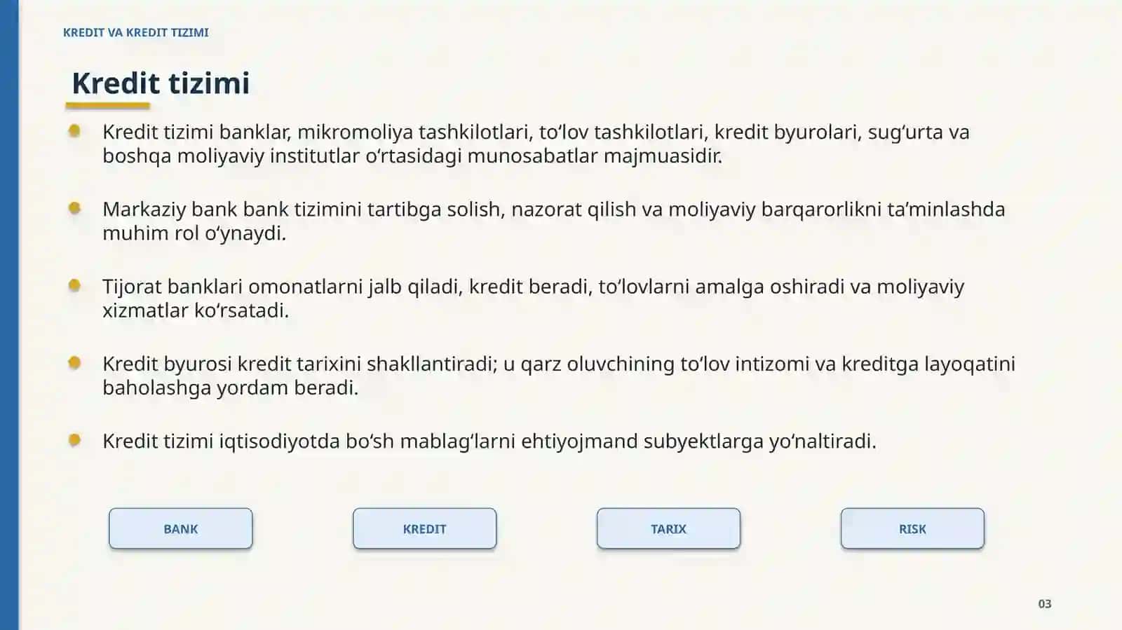 KREDIT VA KREDIT TIZIMI 3