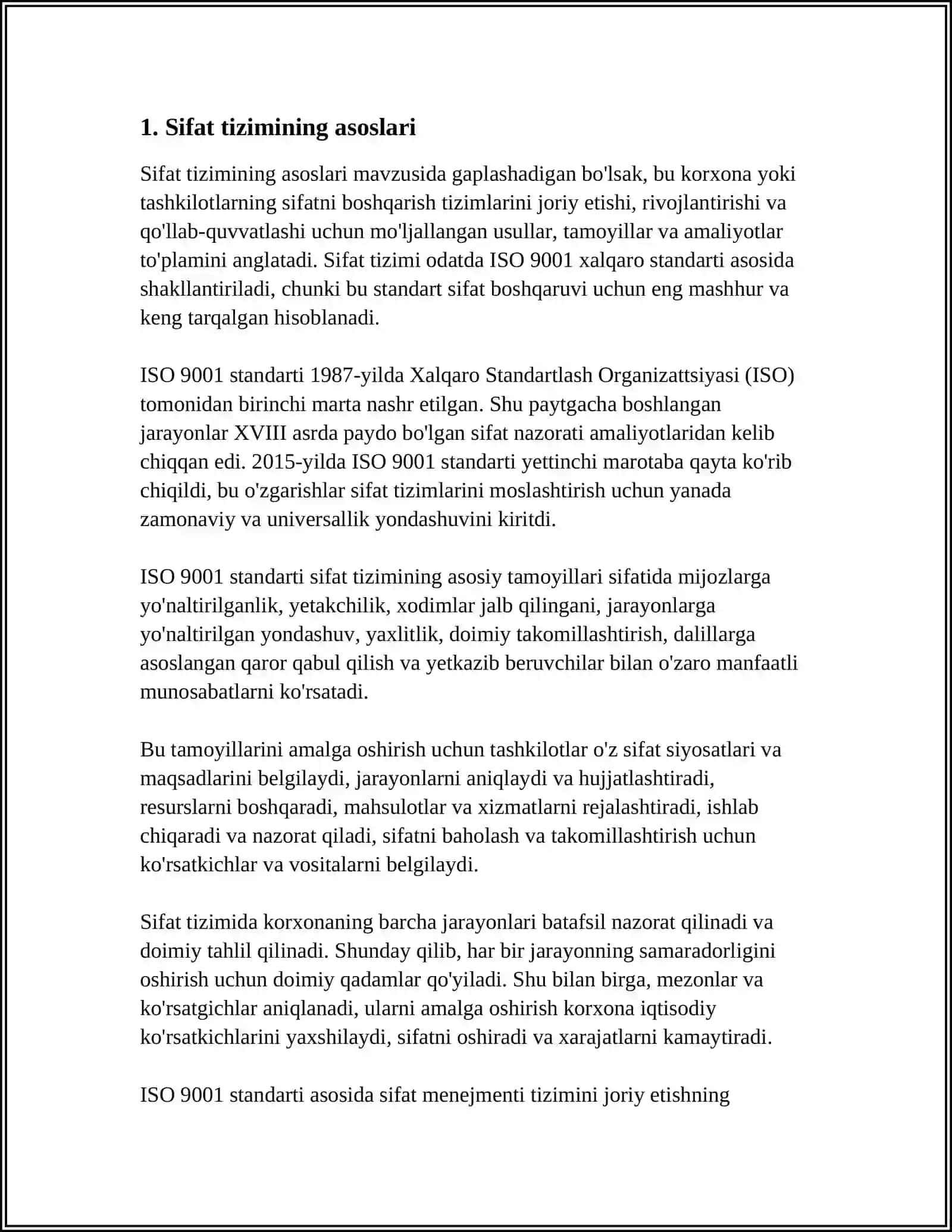 SIFAT TIZIMI VA ISHLAB CHIQARISHNI SERTIFIKATLASHTIRISH 3