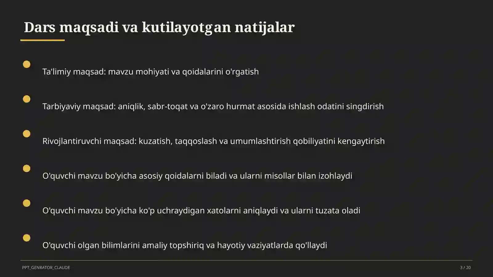 Matematika Dars Rejasi 3