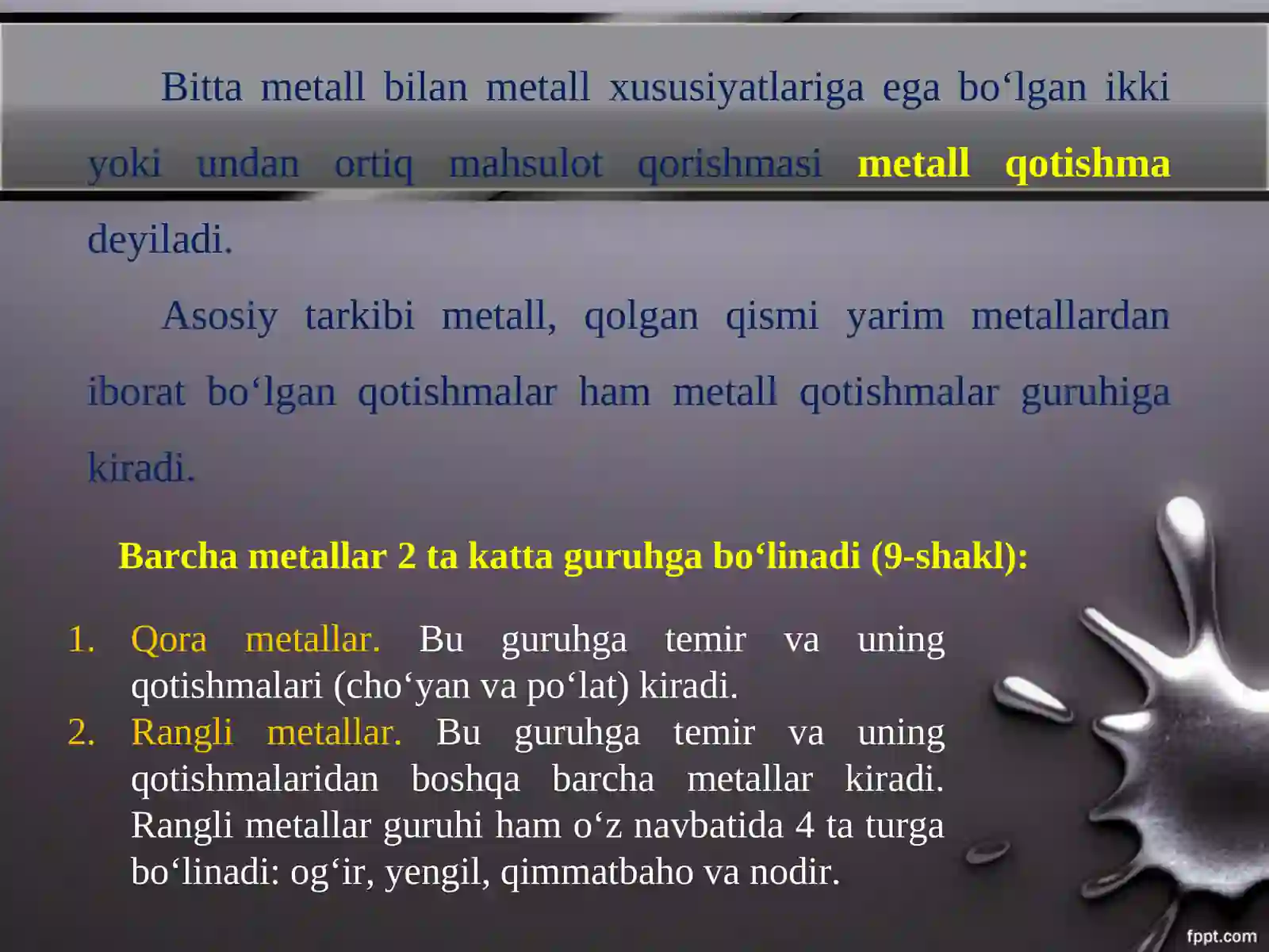 Metall va uning qotishmalari 3