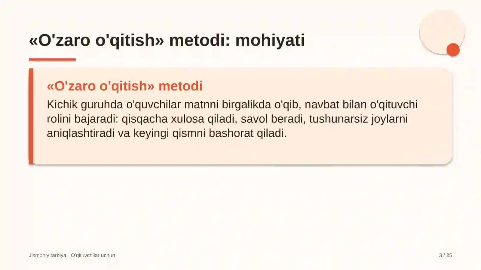 jismoniy tarbiya darslarida o'zaro o'qitish metodidan foydalanish 8189 3