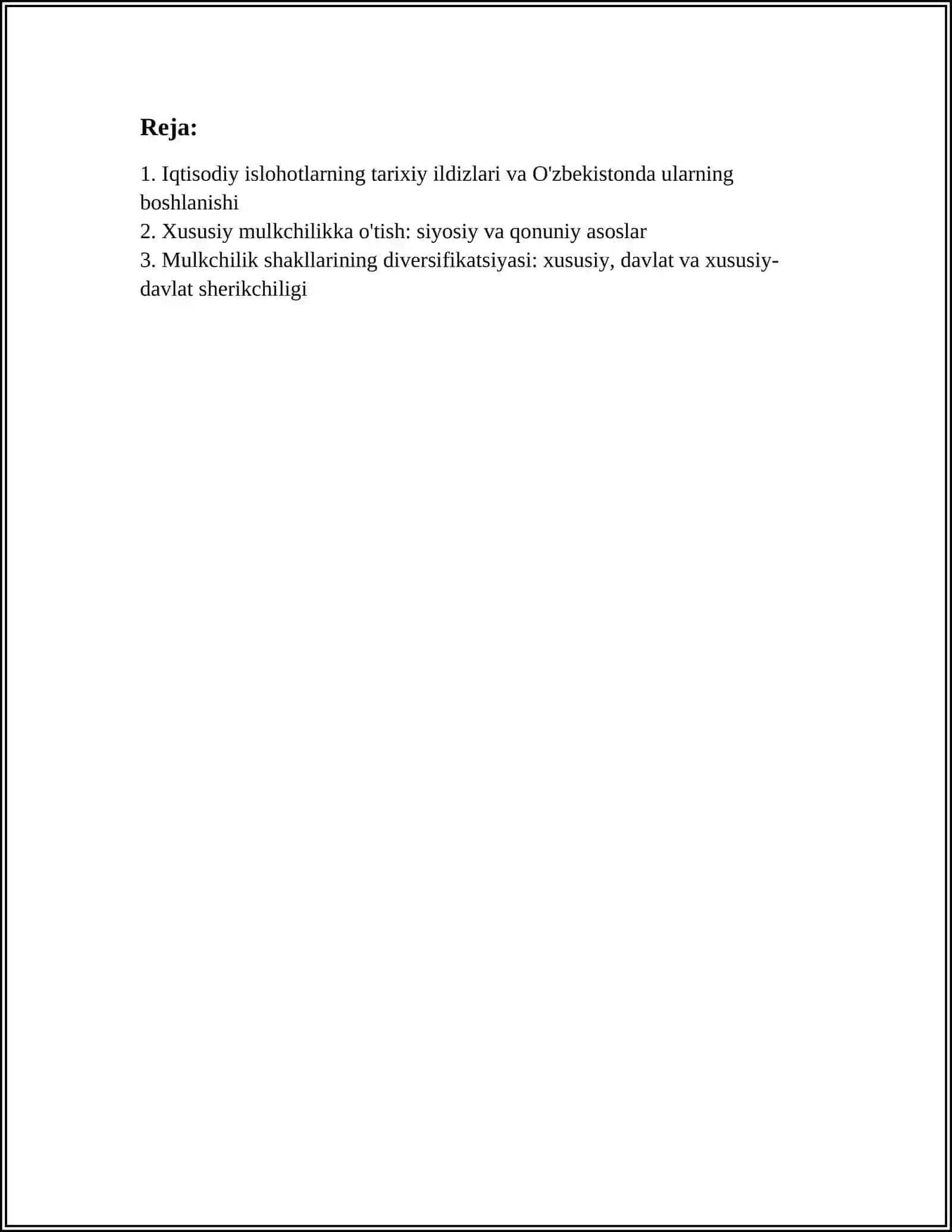 IQTISODIY ISLOHOTLAR, XUSUSIY MULKCHILIKNING SHAKLLANISHI 3