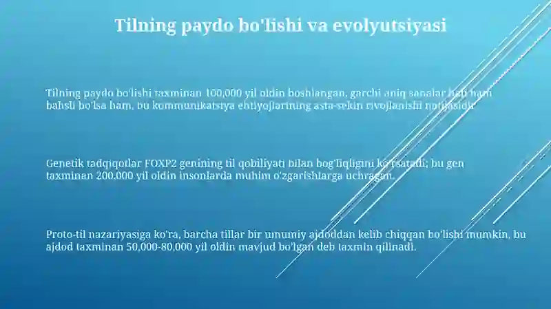 Tilning paydo bo'lishi 3