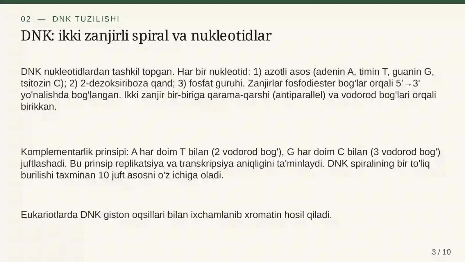 DNK va RNK: tuzilishi va funksiyalari 3