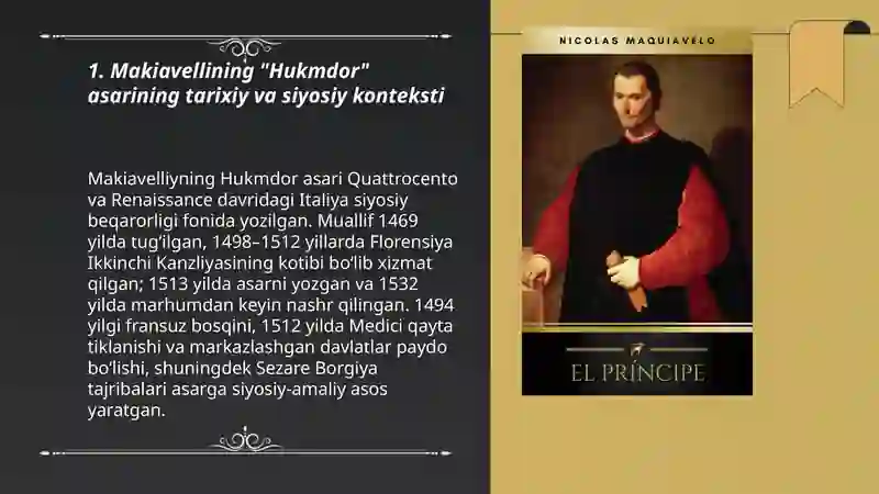 Makiavellining '' Hukmdor''asari 3