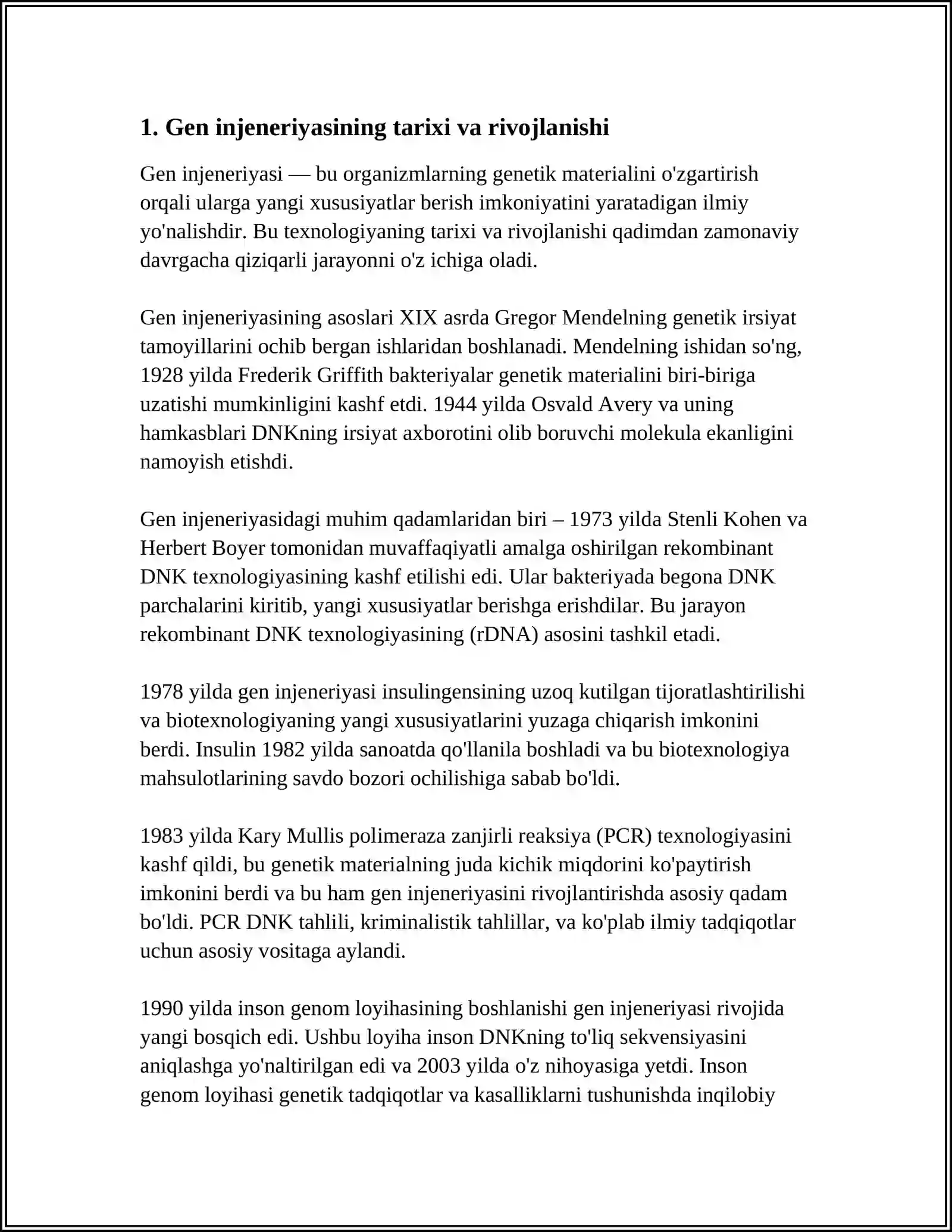 GEN INJENERIYASI VA UNING MEDITSINA AMALIYOTIDA QÕLLANILISHI 3