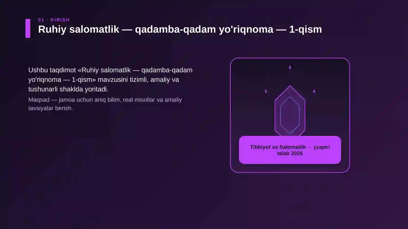 Ruhiy salomatlik — qadamba-qadam yo'riqnoma — 1-qism 3