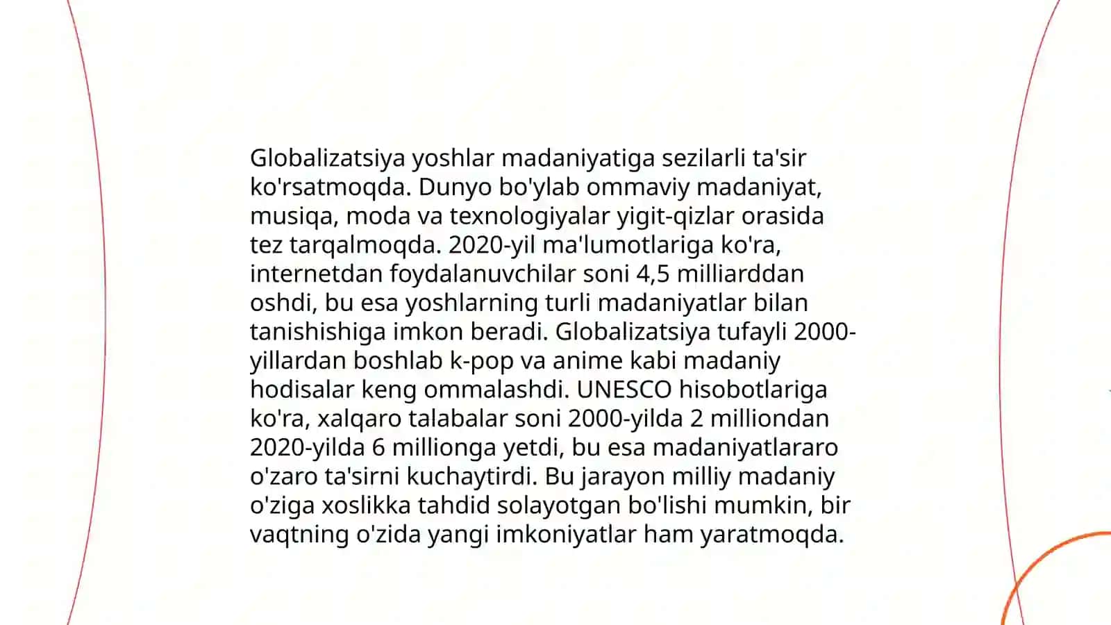 Globalizatsiya yoshlar madaniyatiga ta'siri 3