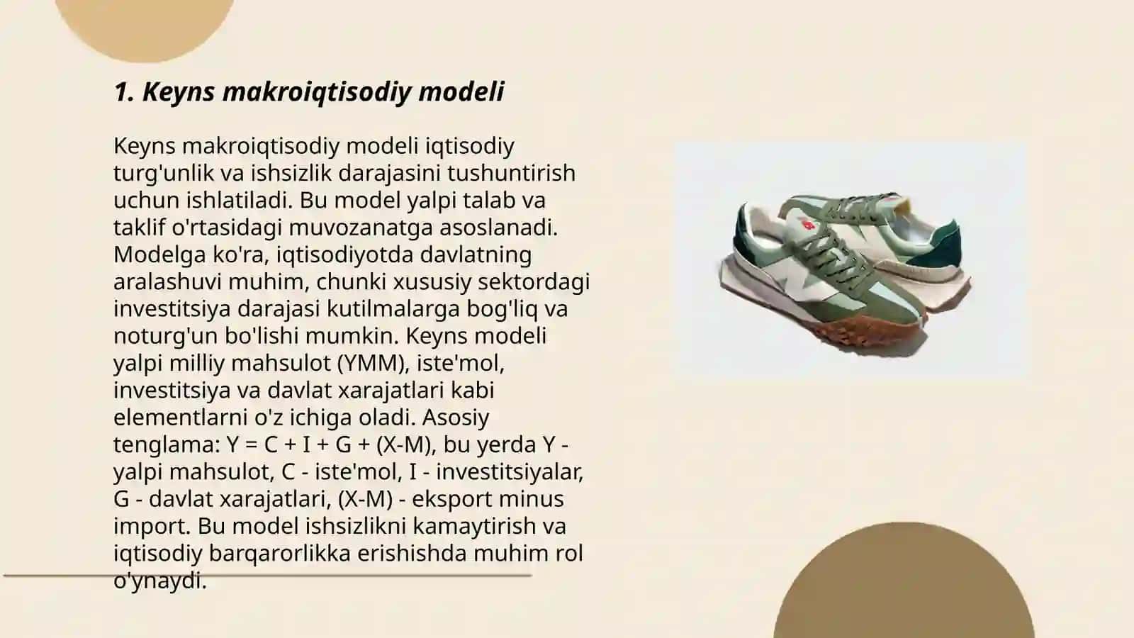 Keynsning makroiqtisodiy muvozanat modeli 3