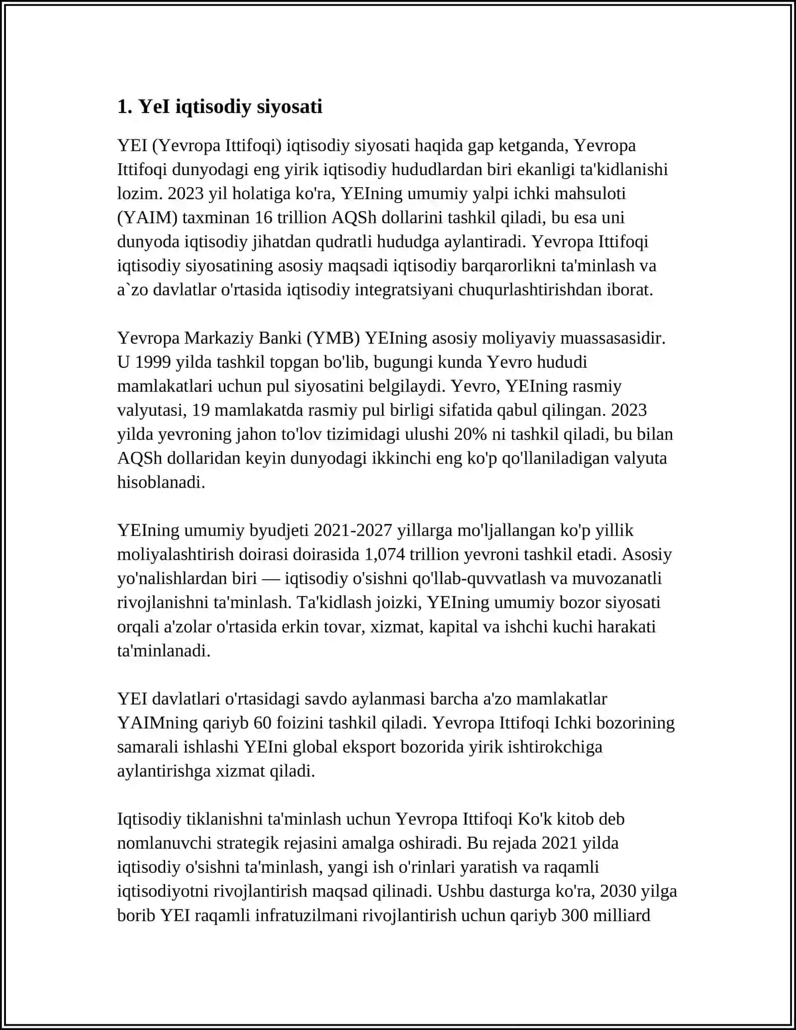 YEVROPA DAVLATLARIDA IQTISODIY RIVOJLANISH 3