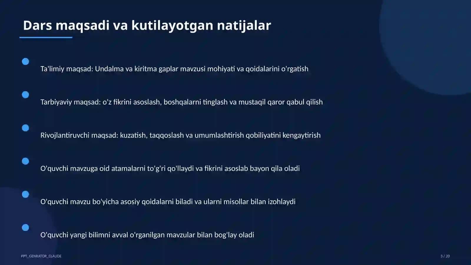 Undalma va kiritma gaplar (8-sinf) 3