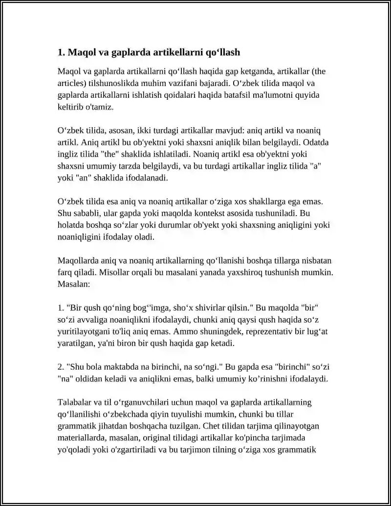 GEBRAUCH DES ARTICLELS 3