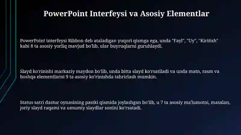 Microsoft Power Point dasturi bilan ishlash 3