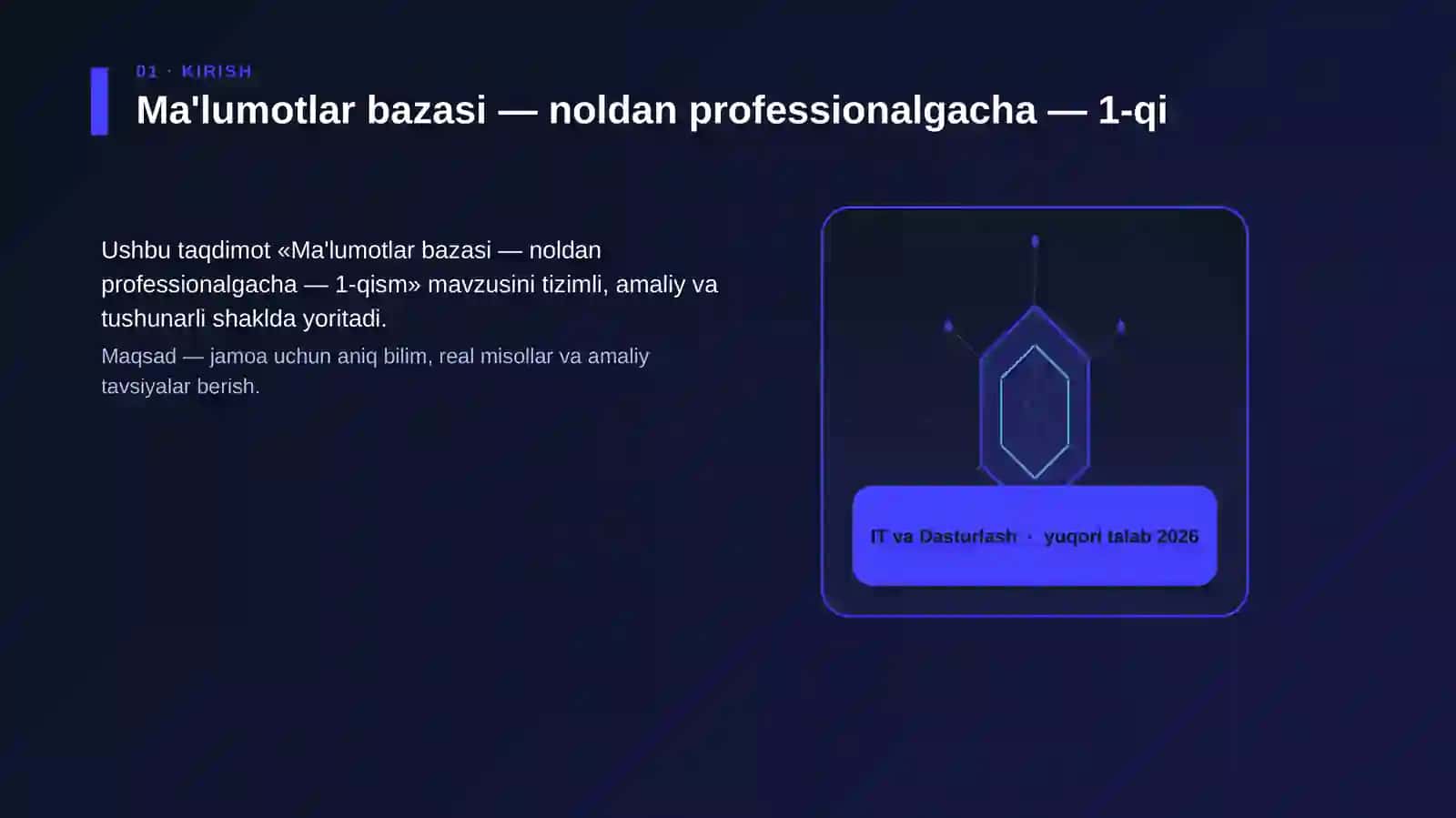 Ma'lumotlar bazasi — noldan professionalgacha — 1-qism 3