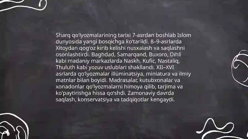 Sharq qoʻlyozmalari xazinalari 3