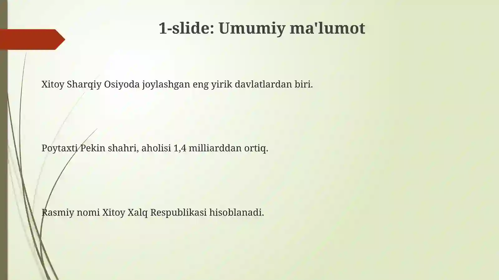 XITOY DAVLATI HAQIDA 3