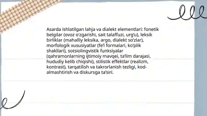 O'g'ri va dahshat asari tilining sotsiolingvistik tahlili 3