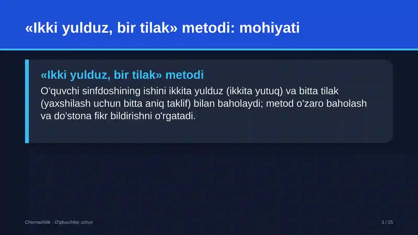 chizmachilik darslarida ikki yulduz bir tilak metodidan foydalanish 4488 3