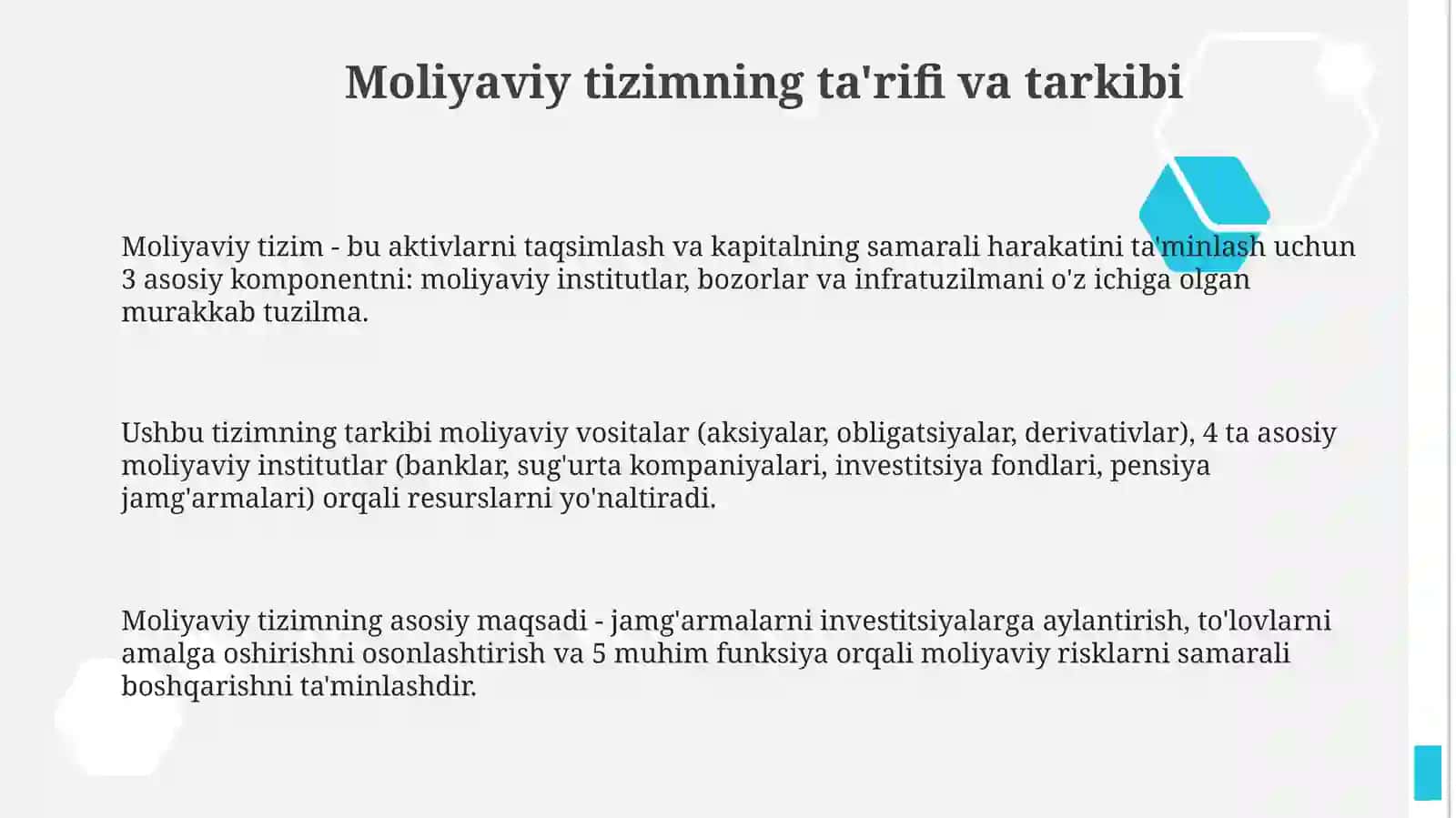 Moliya tizimi va moliyaviy siyosat 3