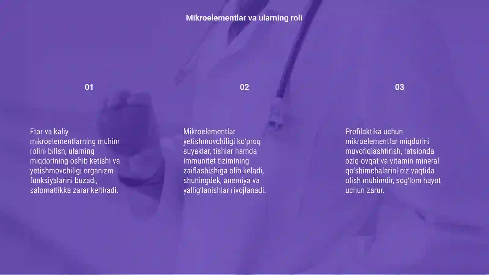 Mikroelementozlar.Ftor,kalsiy miqdorlarining oshib ketishi 3