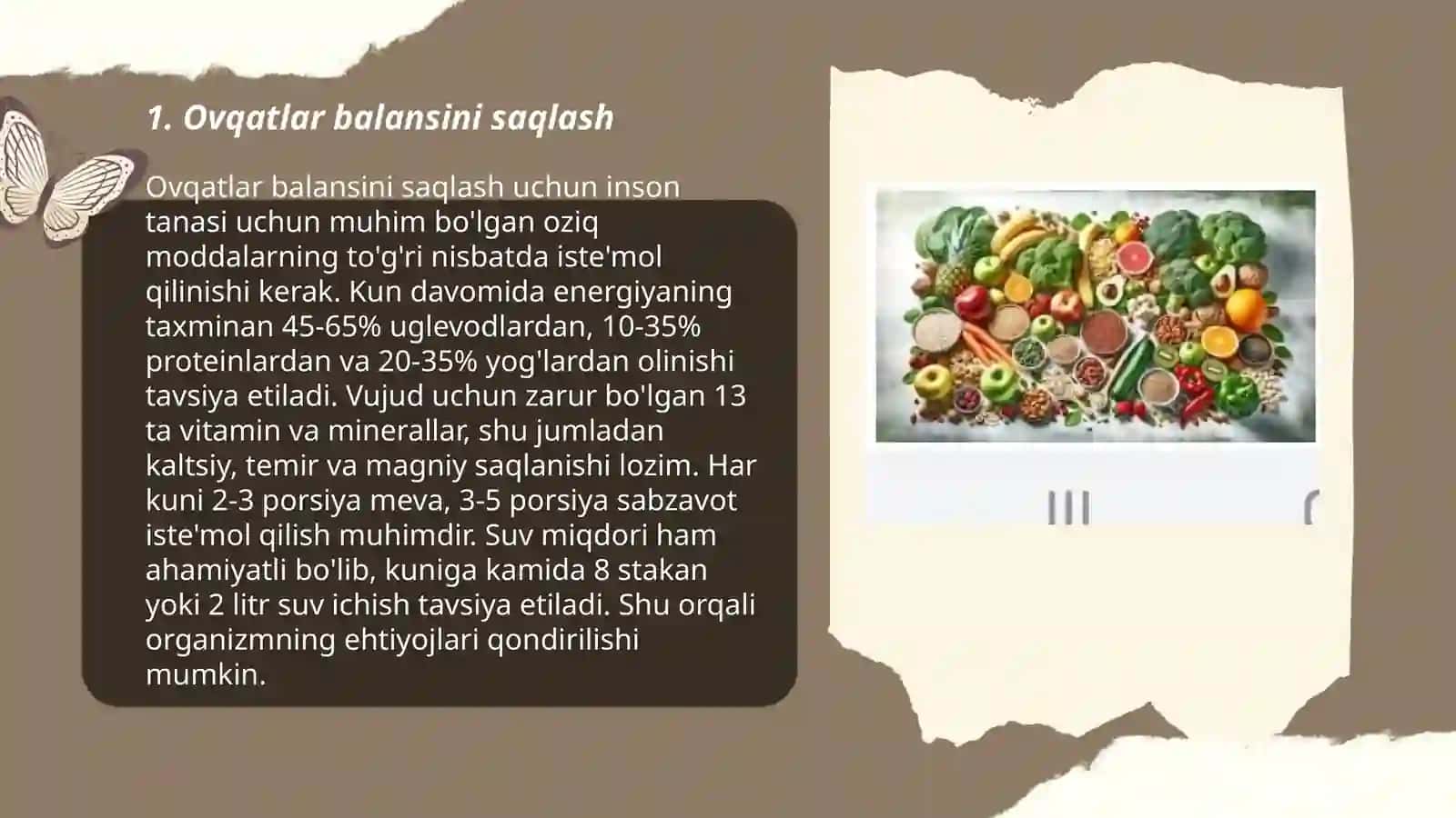 Insonning kundalik ratsional ovqatlanishi 3