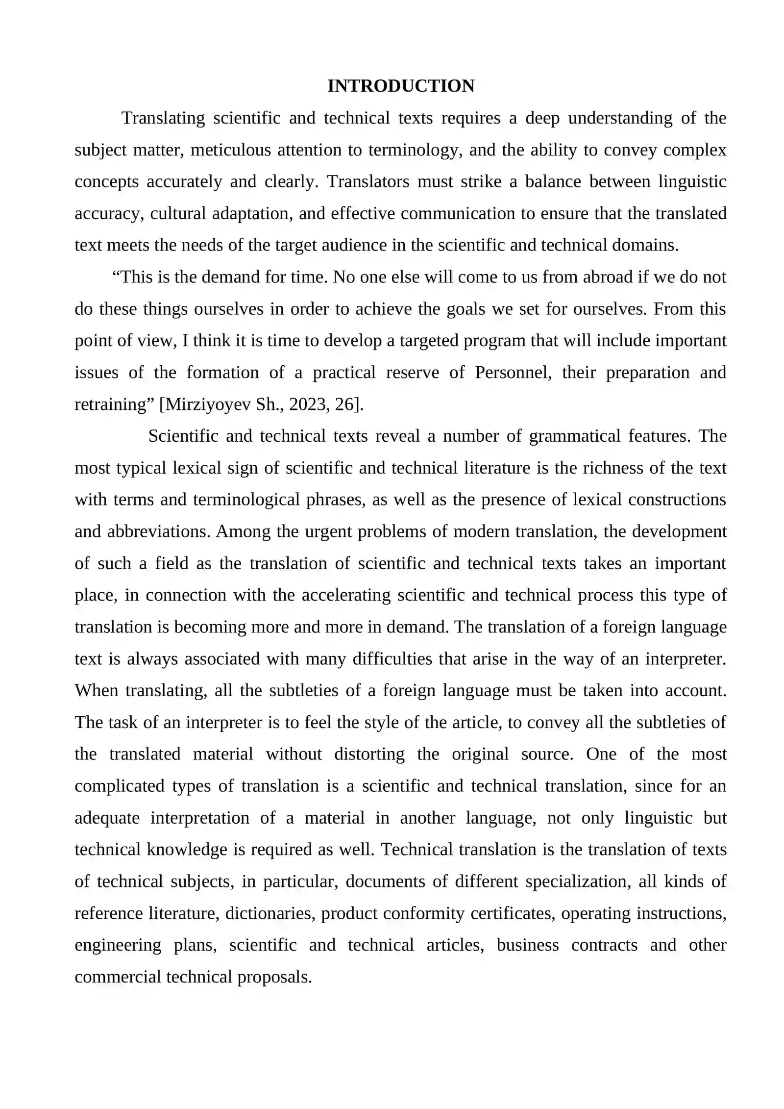 PROBLEM OF TRANSLATING SCIENTIFIC-TECHNICAL TEXT 3