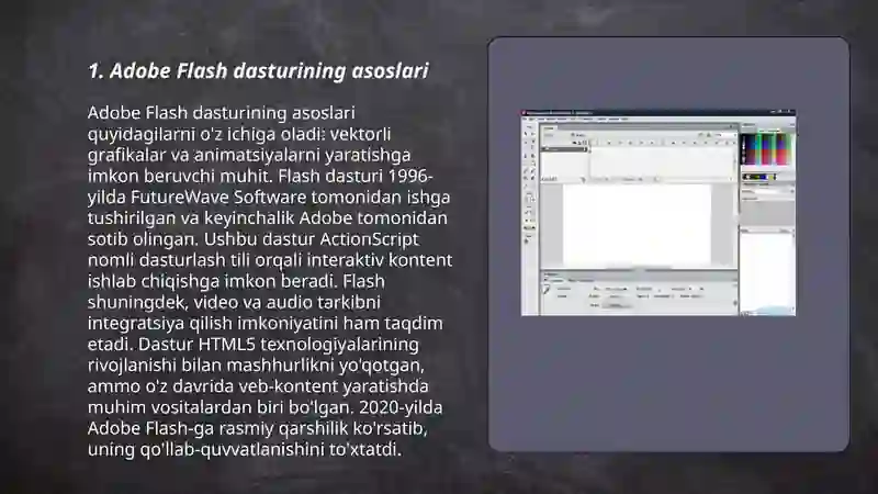 Adobe Flash dasturida ishlash 3