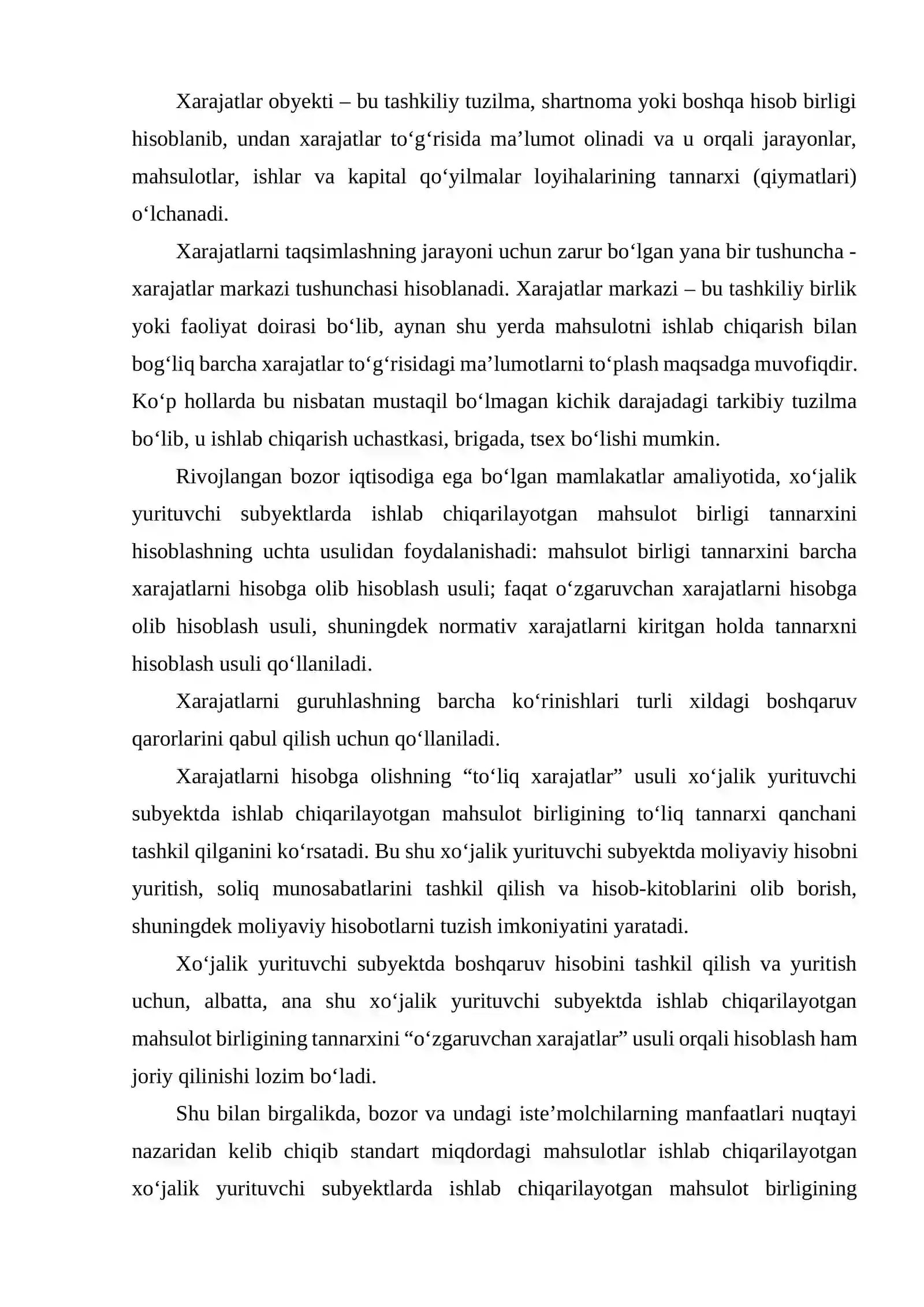 BOSHQARUV HISOBI TIZIMIDA XARAJATLARNI BAXOLASH USULI 3