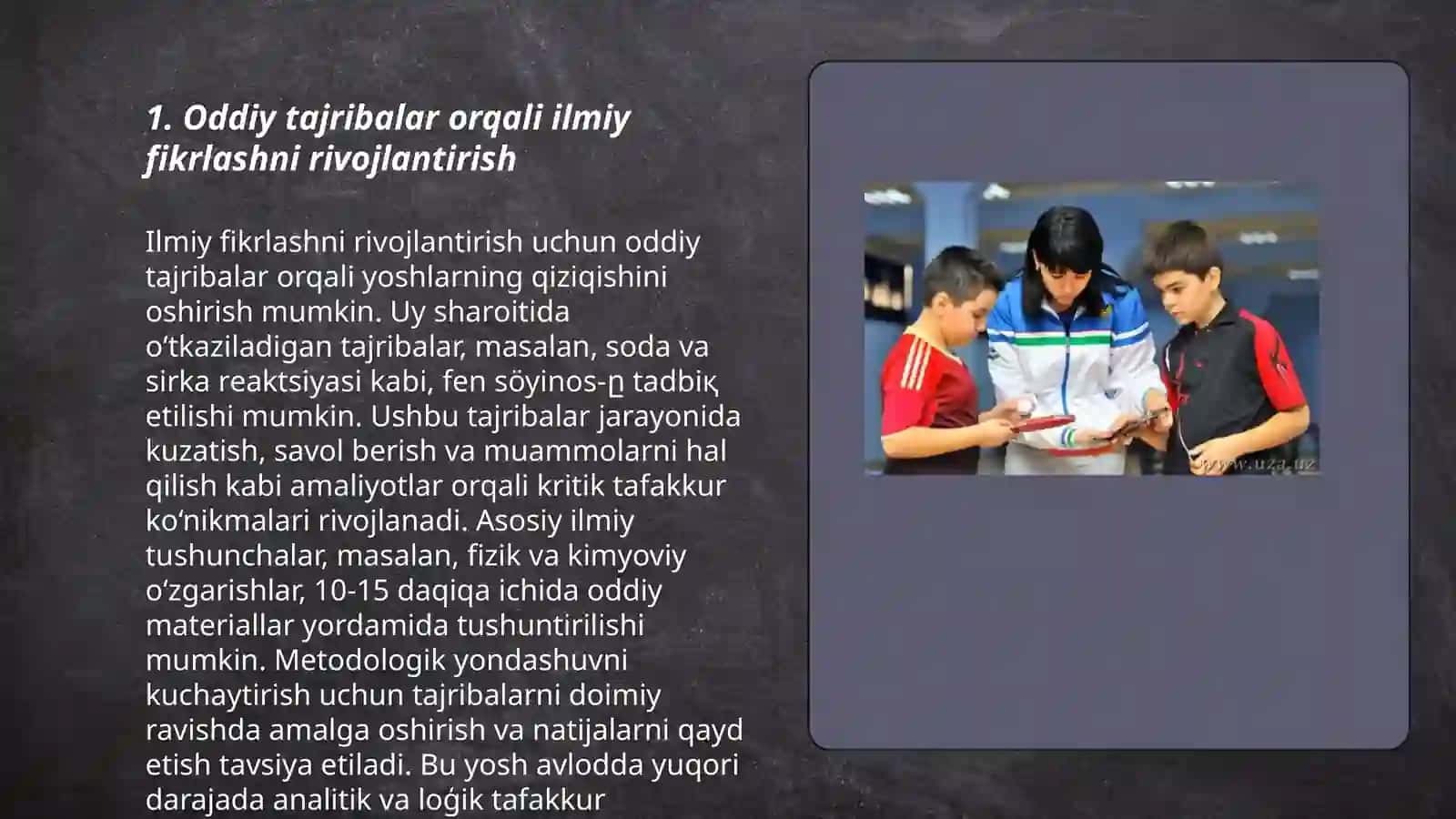 Oddiy tajribalarning mazmuni, bolalarda izlanuvchanlik qobiliyatlarini rivojlantirish 3