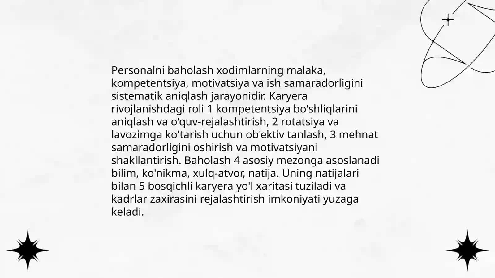 Karyerani rivojlantirishda personalni baholash mazmuni va tamoyillari 3