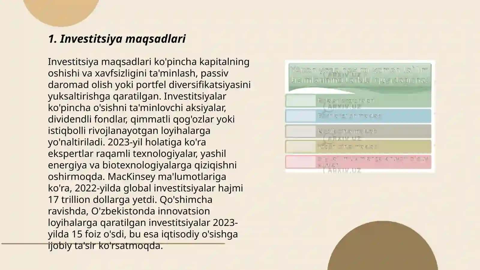 Invetitsion faoliyat tahlili 3