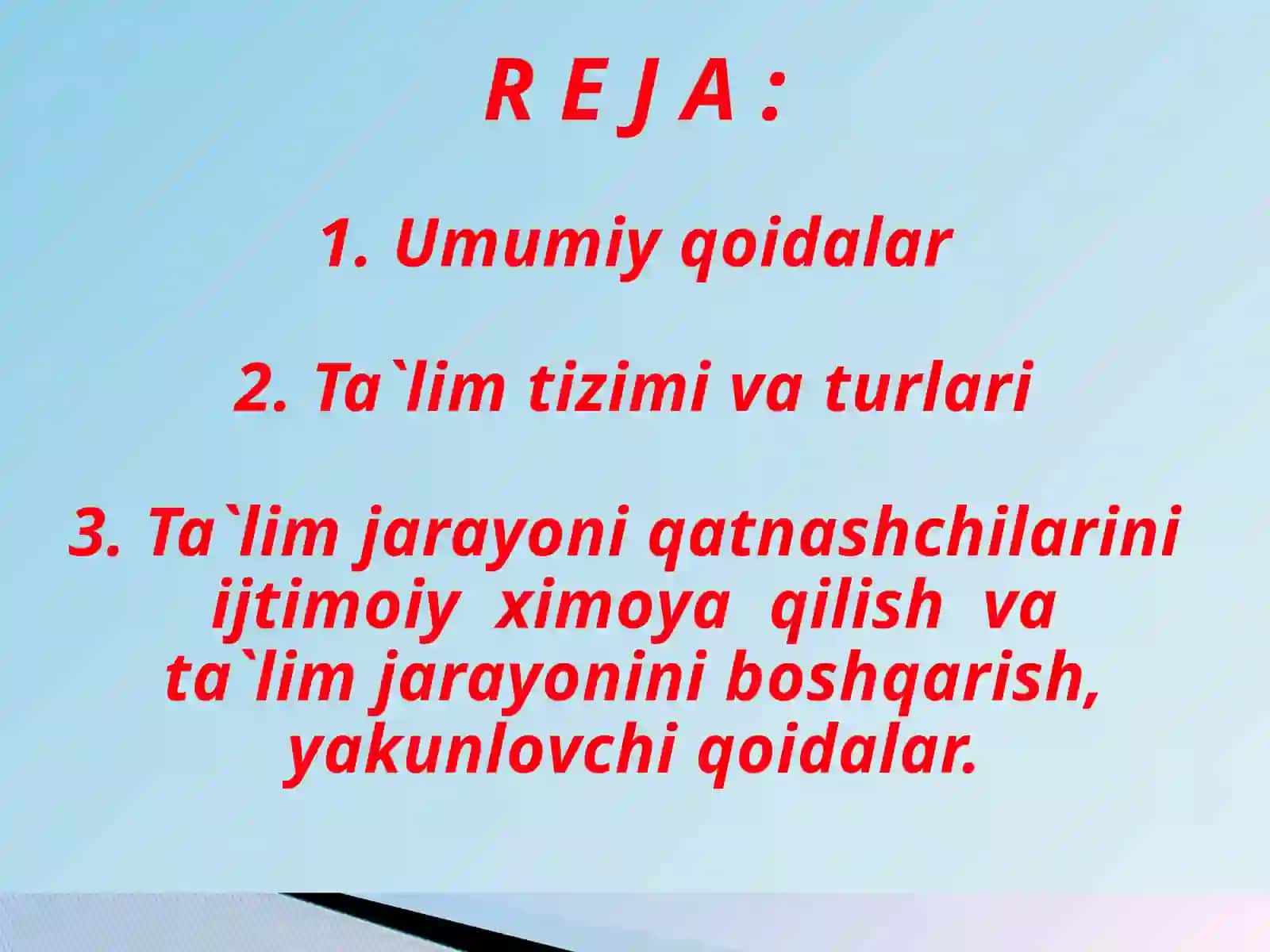 Haydarova Dildoraning Pedagogik texnologiyalar va pedagogik maxorat fanidan tayyorlagan 3