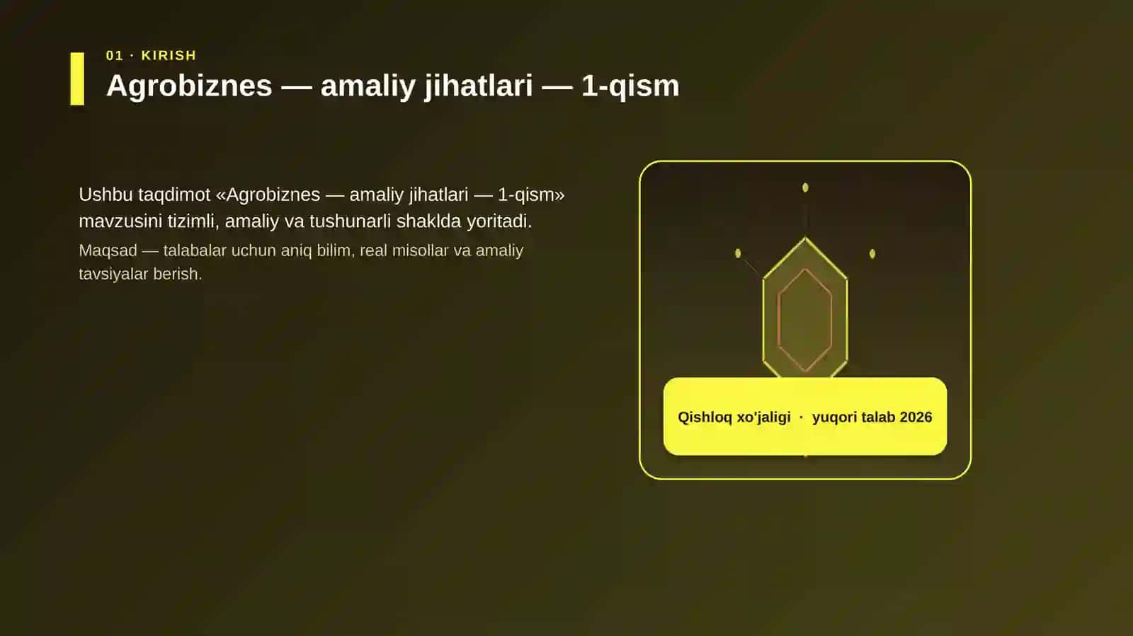 Agrobiznes — amaliy jihatlari — 1-qism 3