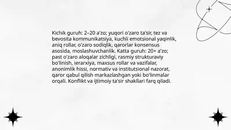 Kichik va katta guruhlar psixologiyasi 3