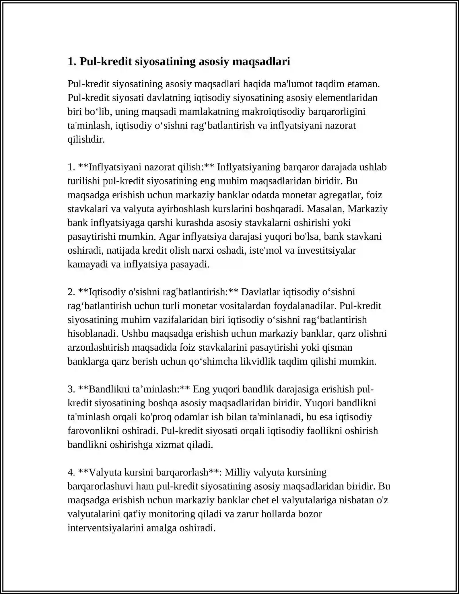 PUL KREDIT SIYOSATI VA INFLYATSIYA 3