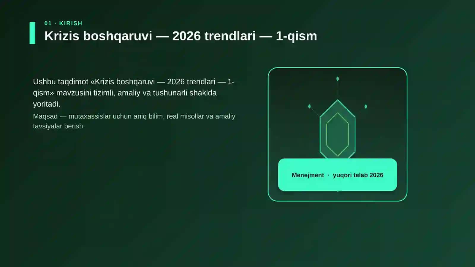 MENEJMENT: Krizis boshqaruvi — 2026 trendlari — 1-qism 3