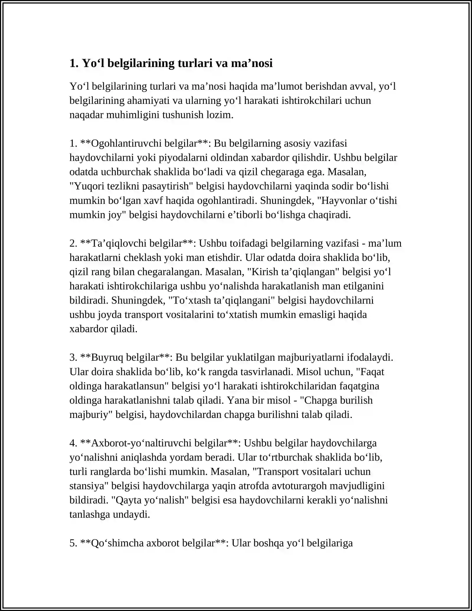 YO'L HARAKATI QOIDALARI 3