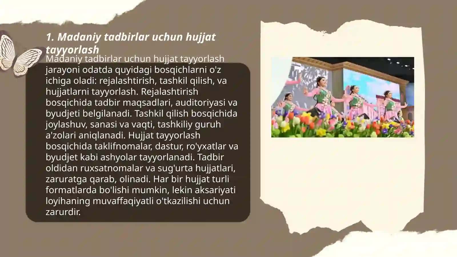 Madaniy tadbirlar uchun hujjat tayyorlash 3