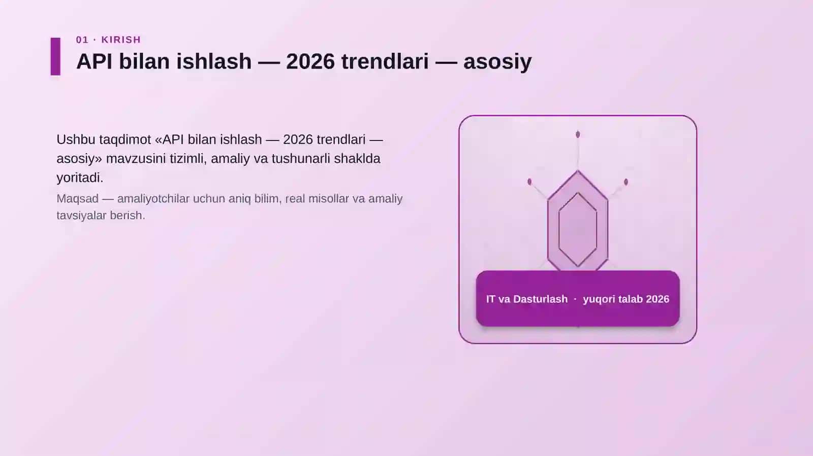 API bilan ishlash — 2026 trendlari — asosiy 1