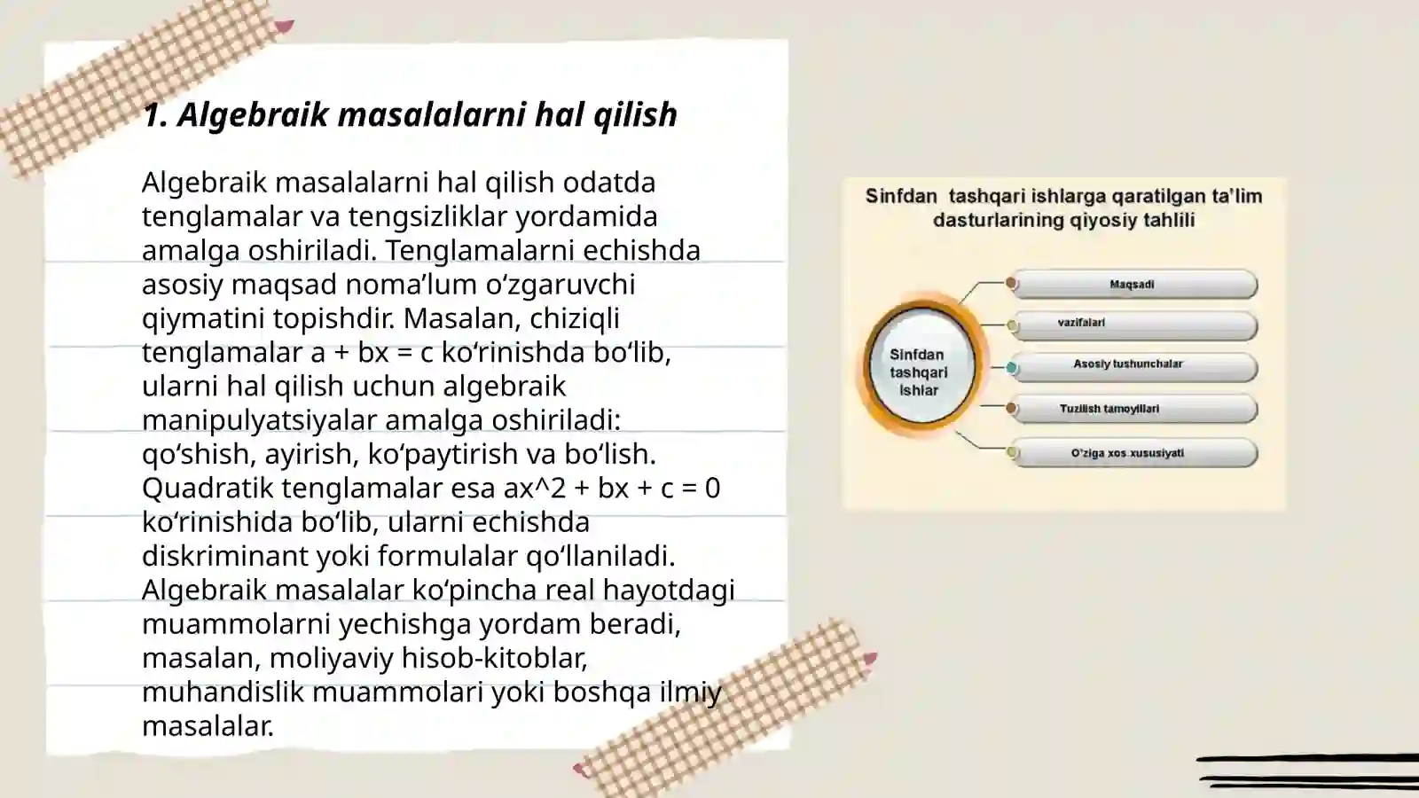 Algebraik masalalar 3