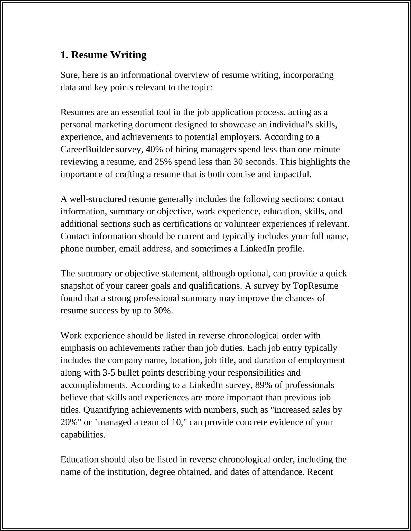 Resume Writing 3