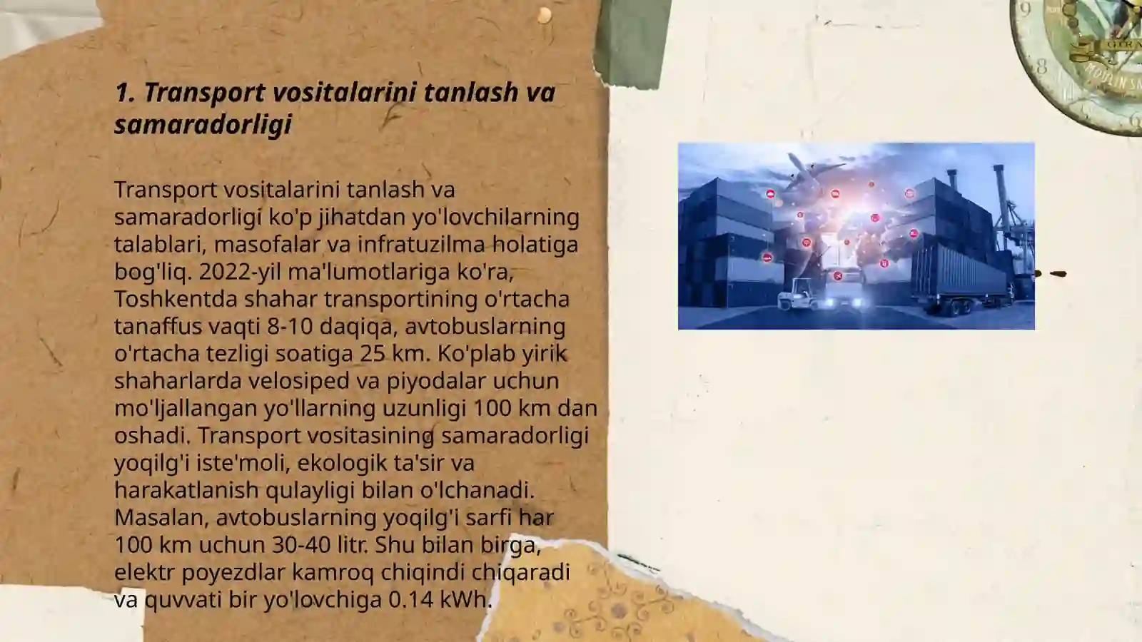 Transport Logistikasi majmuasi. Logistik tizimlarda tashishni tashkil etish 3