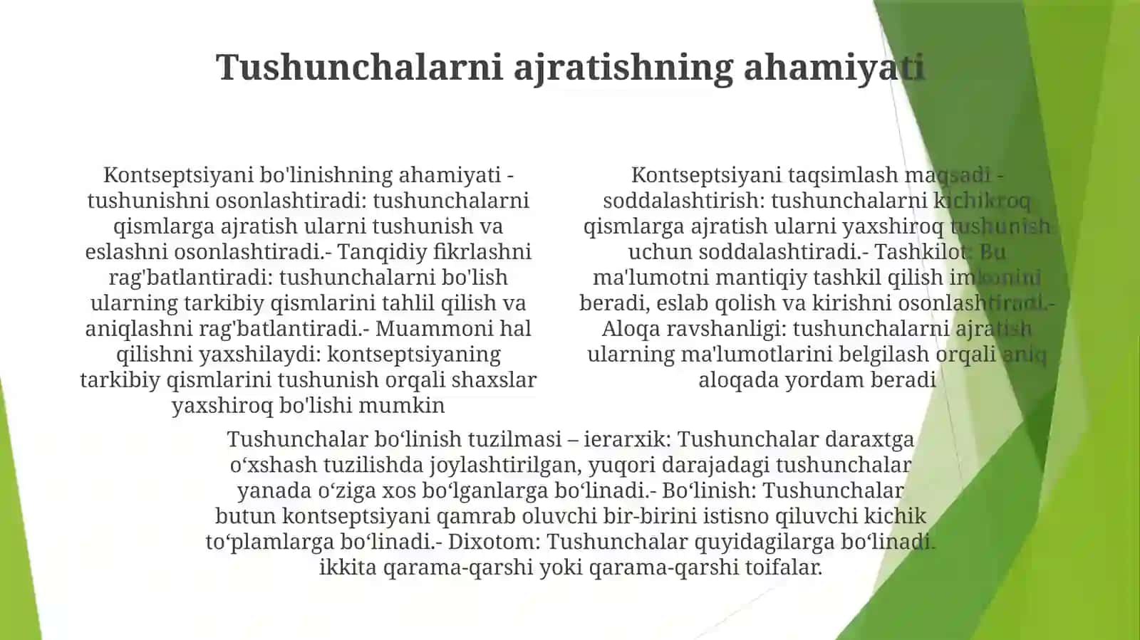 Tushunchalarni Bo'Lishni MaqsadiVaTuzilishi 3