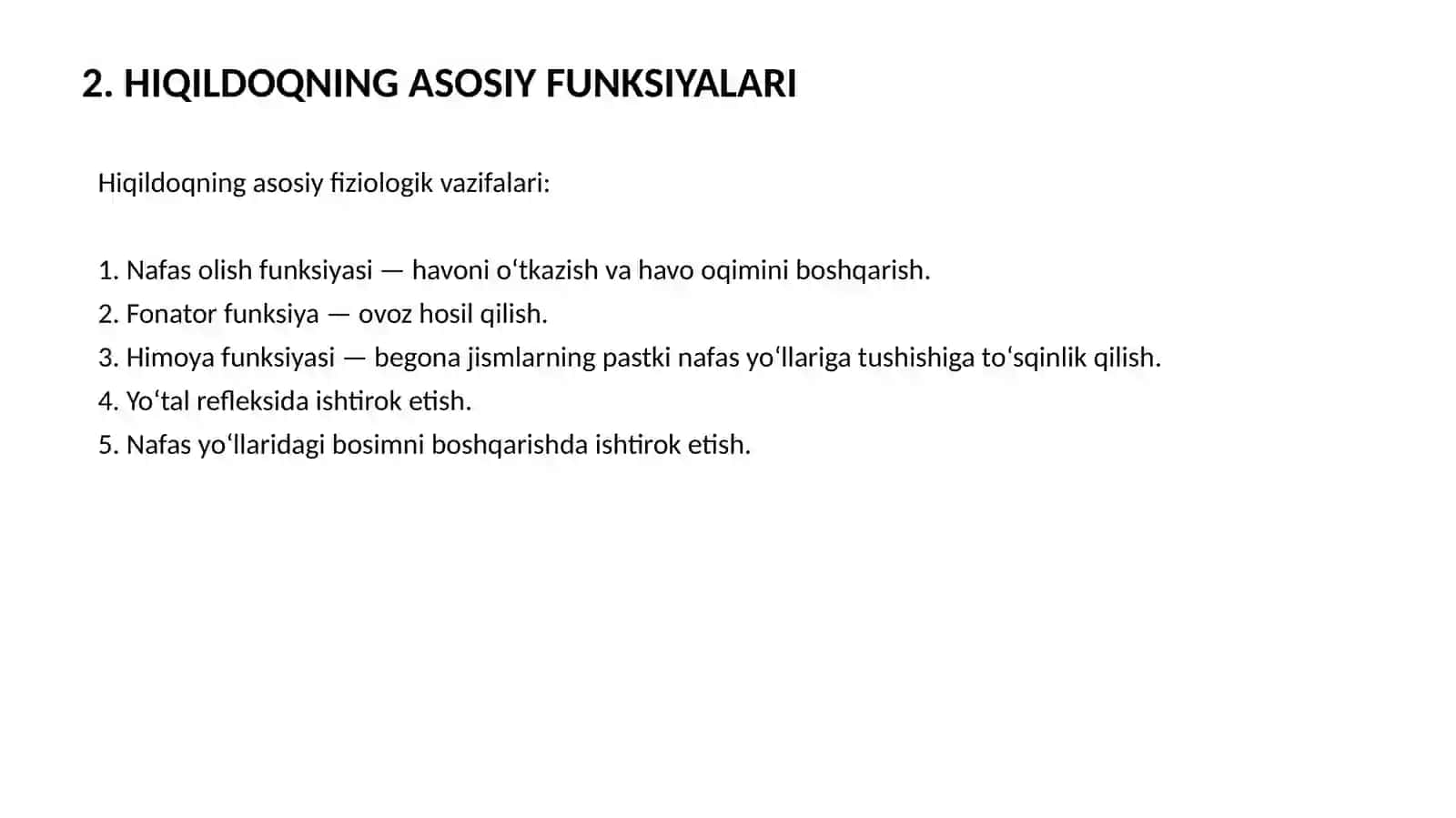 HIQILDOQ FUNKSIYALARI 3