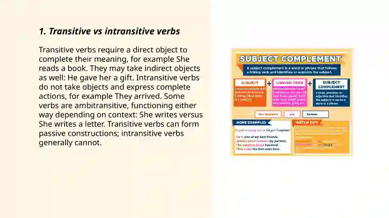 Verbs objectivs and complements 3