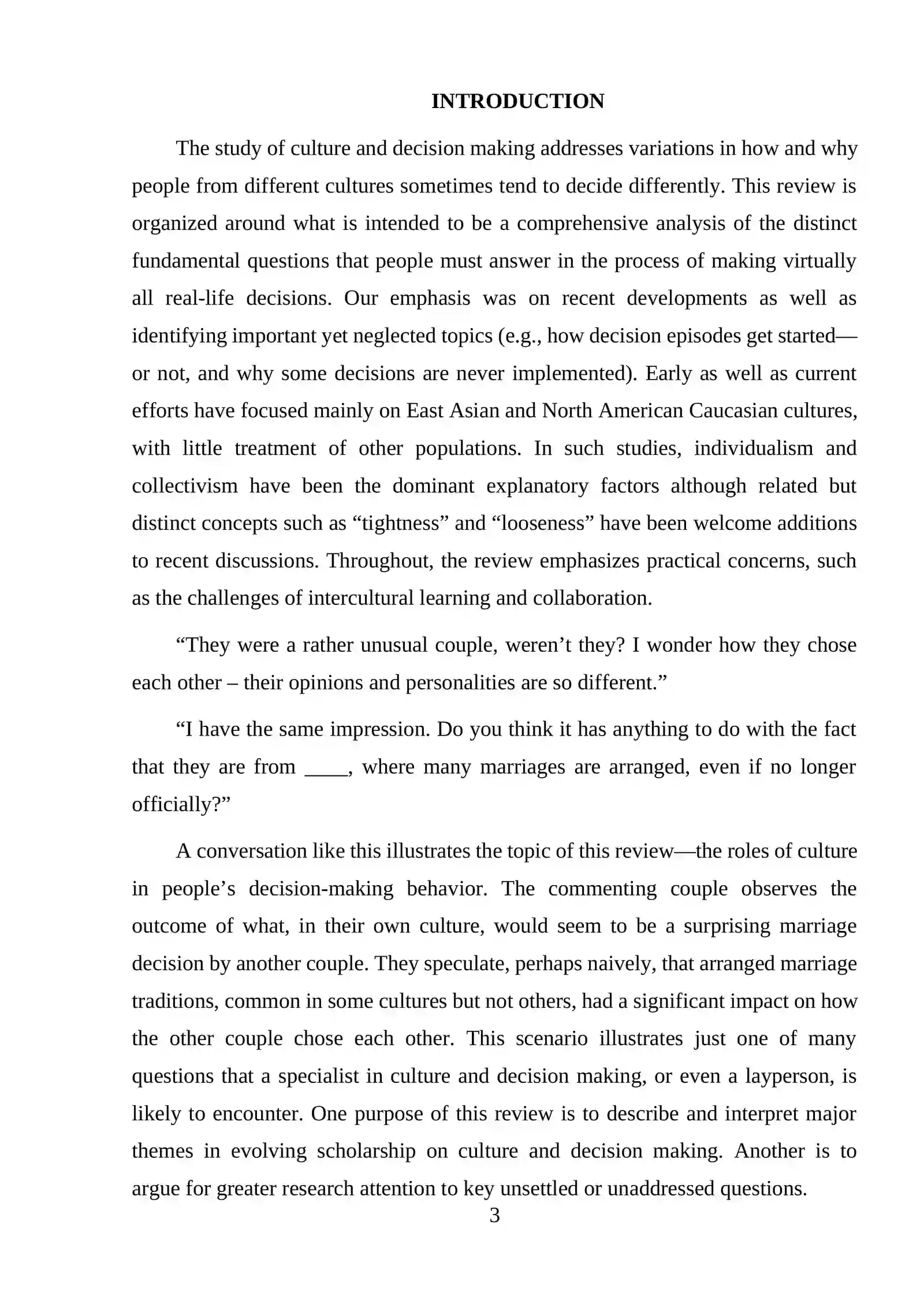 Decision-Making: Cross-Cultural Differences 3