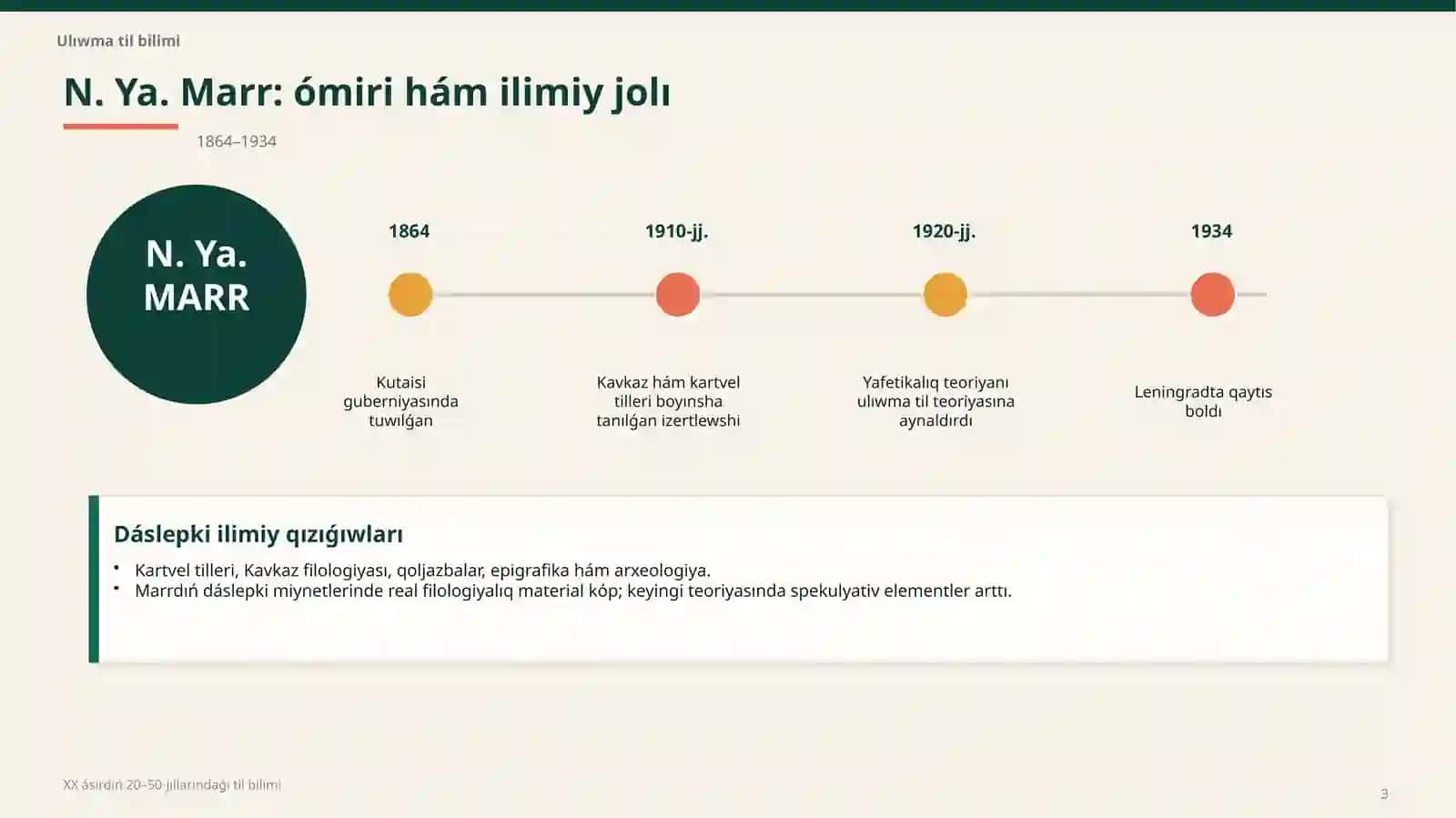 XX ÁSIRDIŃ 20–50-JILLARINDAǴI TIL BILIMI 3