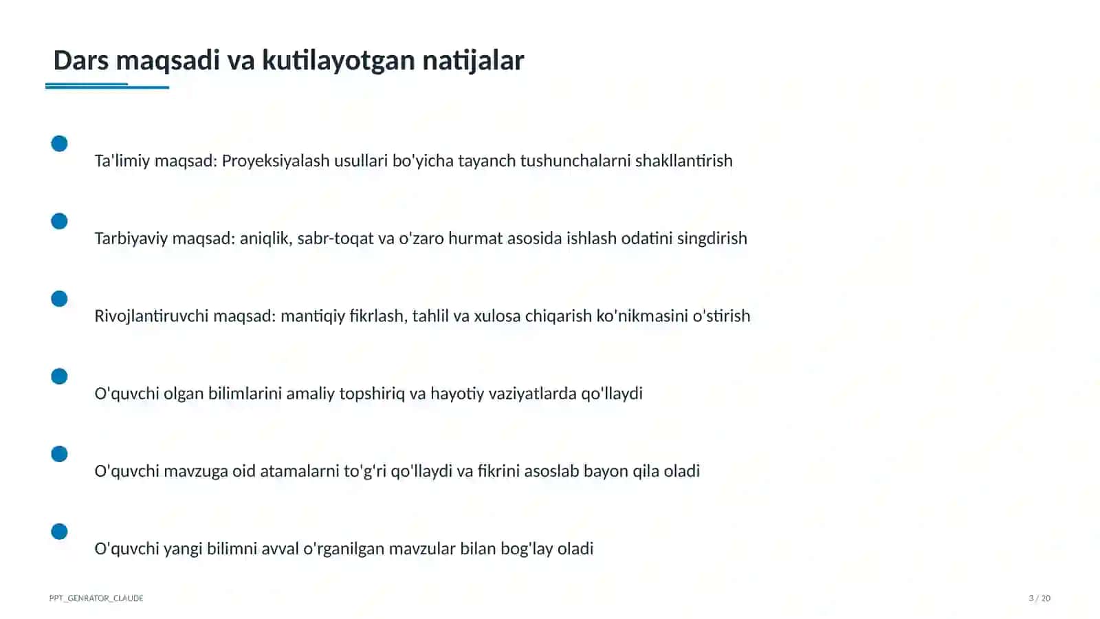 Proyeksiyalash usullari (8-sinf) 3