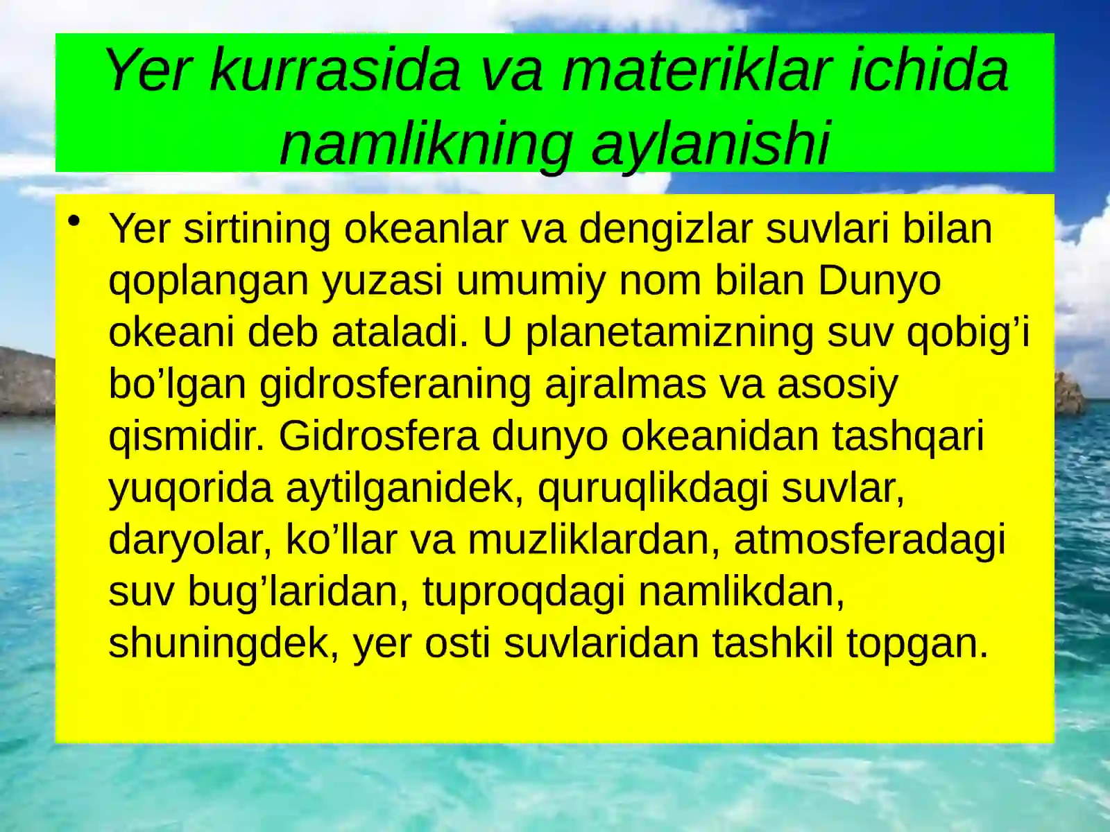 Tabiatda suvning aylanishi 3
